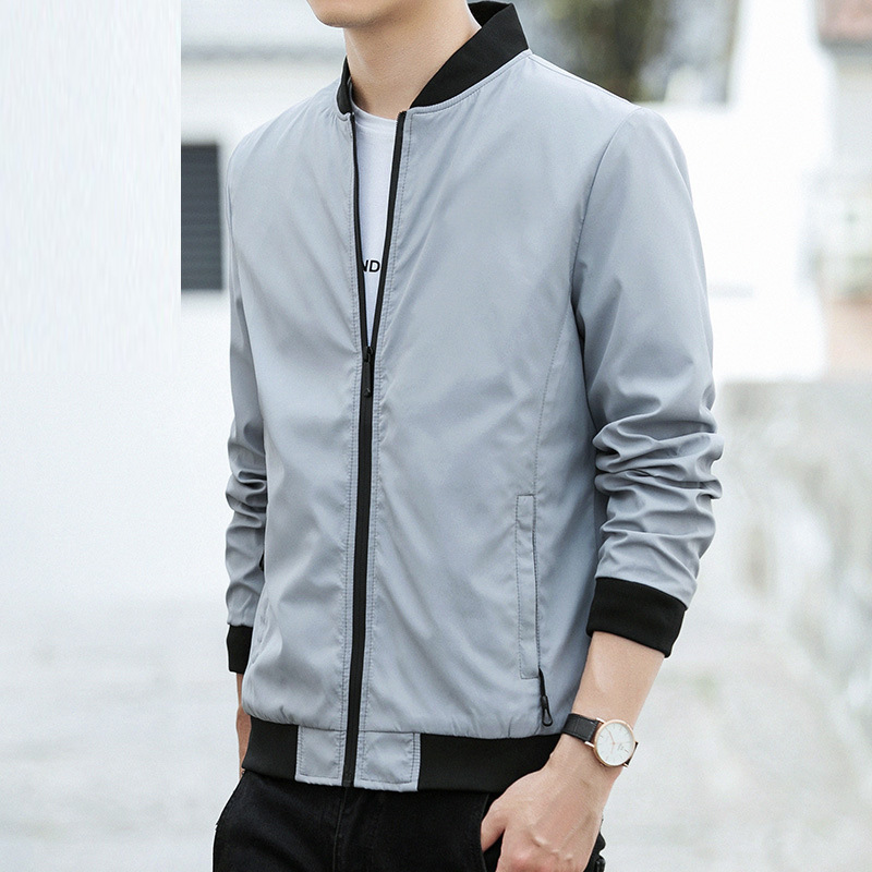 Nueva chaqueta de hombre para primavera y otoño, estilo otoñal de color sólido, chaqueta informal para papá, top versátil moderno y elegante. image 12
