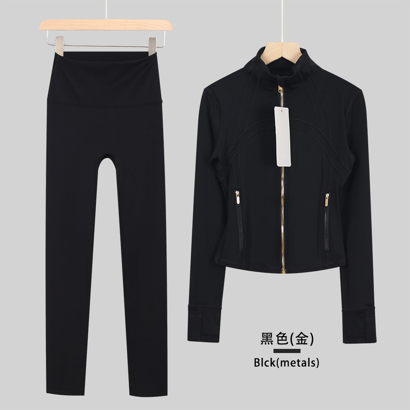 LULULACIE九分短款立领夹克运动套装DF外套上衣长袖女健身瑜伽服|undefined