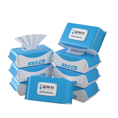 Wet toilet paper manufacturer wholesale 80 pieces of toilet paper for home use, independent large pack of fart wipes, wet toilet wipes, cleaning wipes