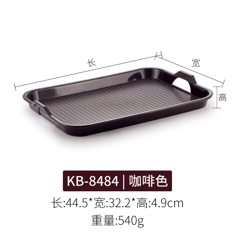 Super grueso A5 bandeja de melamina comercial rectangular con mango plato de comedor de jardín de infantes de plástico pan de exhibición plato de doble oreja