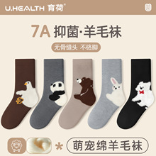 儿童袜子秋冬季卡通男童女童宝宝保暖羊毛袜中大童加厚无骨中筒袜