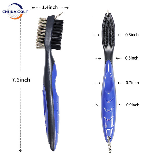 Manufacturer wholesale golf accessories new club cleaning brush golf head double-sided cleaning brush nylon steel bristle brush