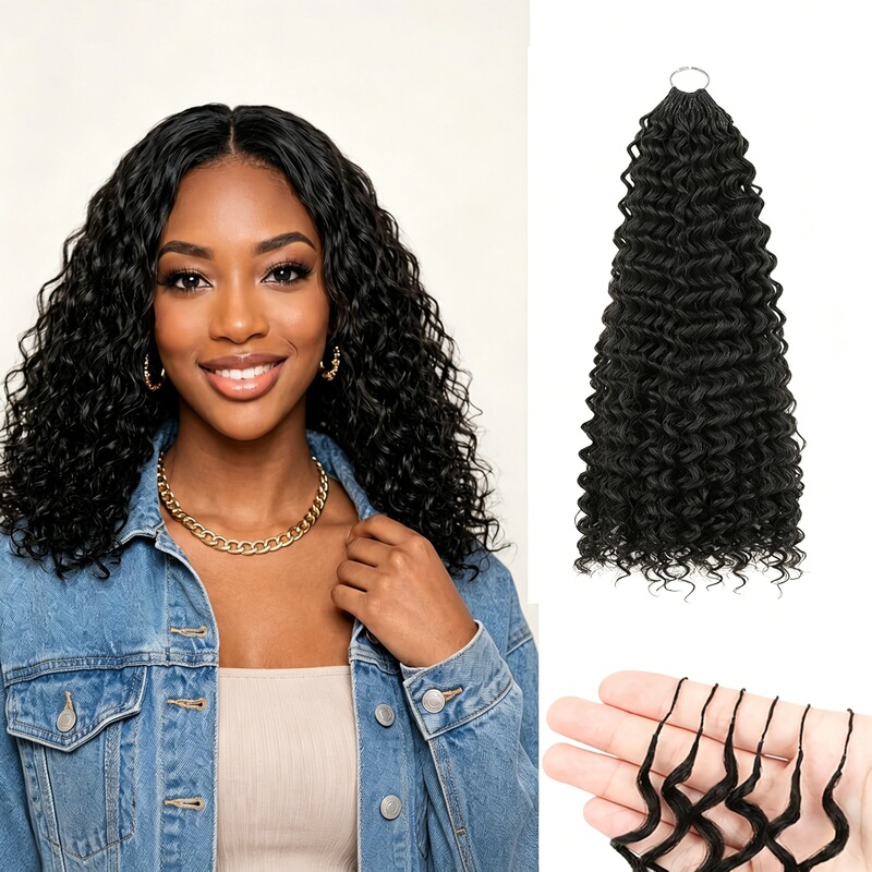 Feather Crochet Seamless Feather Hair Extensions Water Wave Crochet Hair