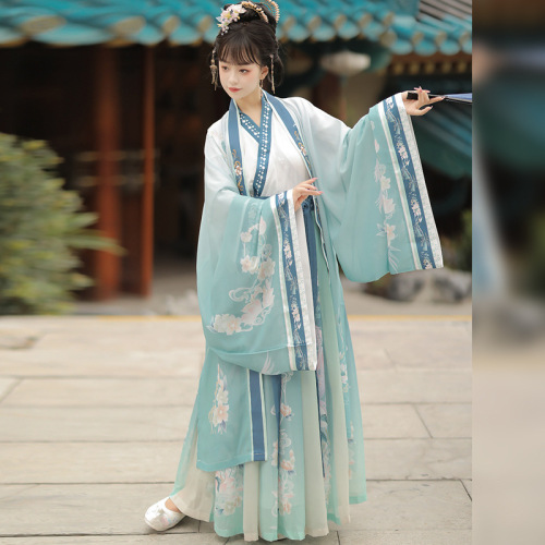 Blue Green pink women chinese Hanfu female breathable hot style of paragraph ancient  tang traditional cosplay  mpress princess dress elegant kimono Gown