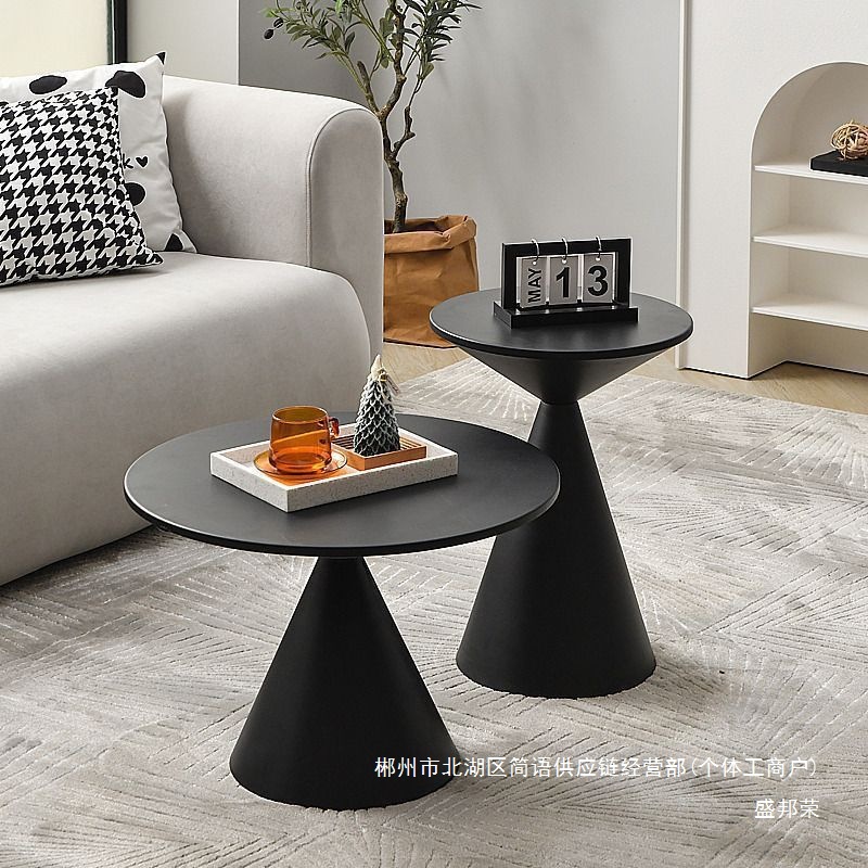 Fábrica directa de fábrica de crema de hierro forjado mesa de té sala de estar pequeña combinación de mesa de té simple mesa de té redonda image 2