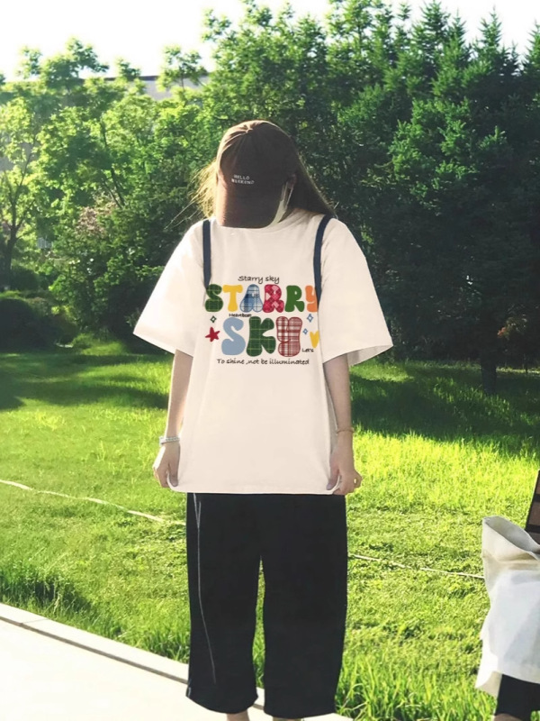 ピュアコットン半袖Tシャツレディース2025年夏新作ブラックルーズスリム半袖インナーレイヤリングシャツTシャツトップ|undefined