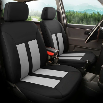 Universal seat cover: Cover Knitted Cloth Four Seasons - double-version-of-drivers-front-row-2-seats-black-and-gray-neutral-the-front-and-rear-headrests-can-be-removed-neutral