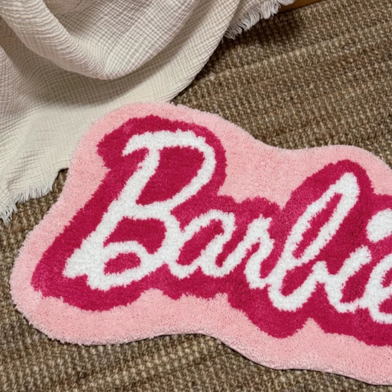 Barbie Carpet Plush Floor Mat Home Entryway Indoor Pink Cute Room Decoration Wedding Mat Floor Rug