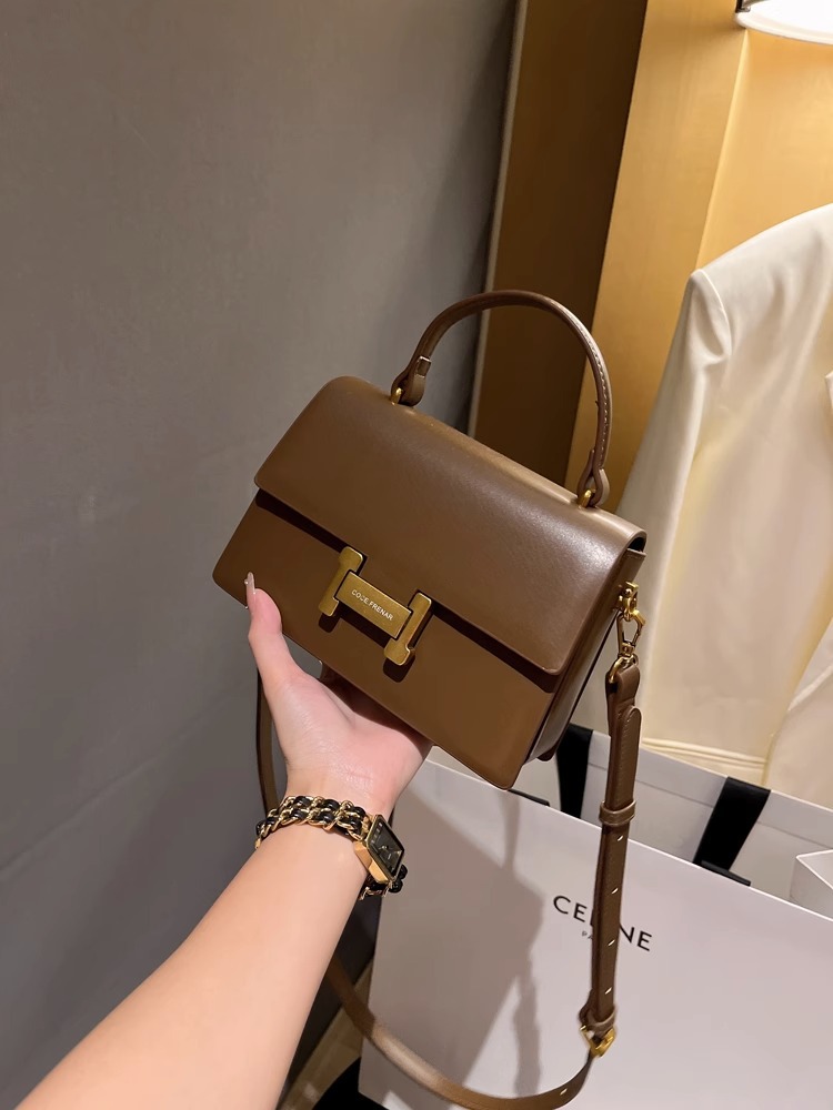 Túi xách vuông nhỏ thời thượng đeo chéo dây xích — Màu đen cổ điển, Cà phê Trung cổ, Xám than chì, Màu đỏ rượu chi tiết 18