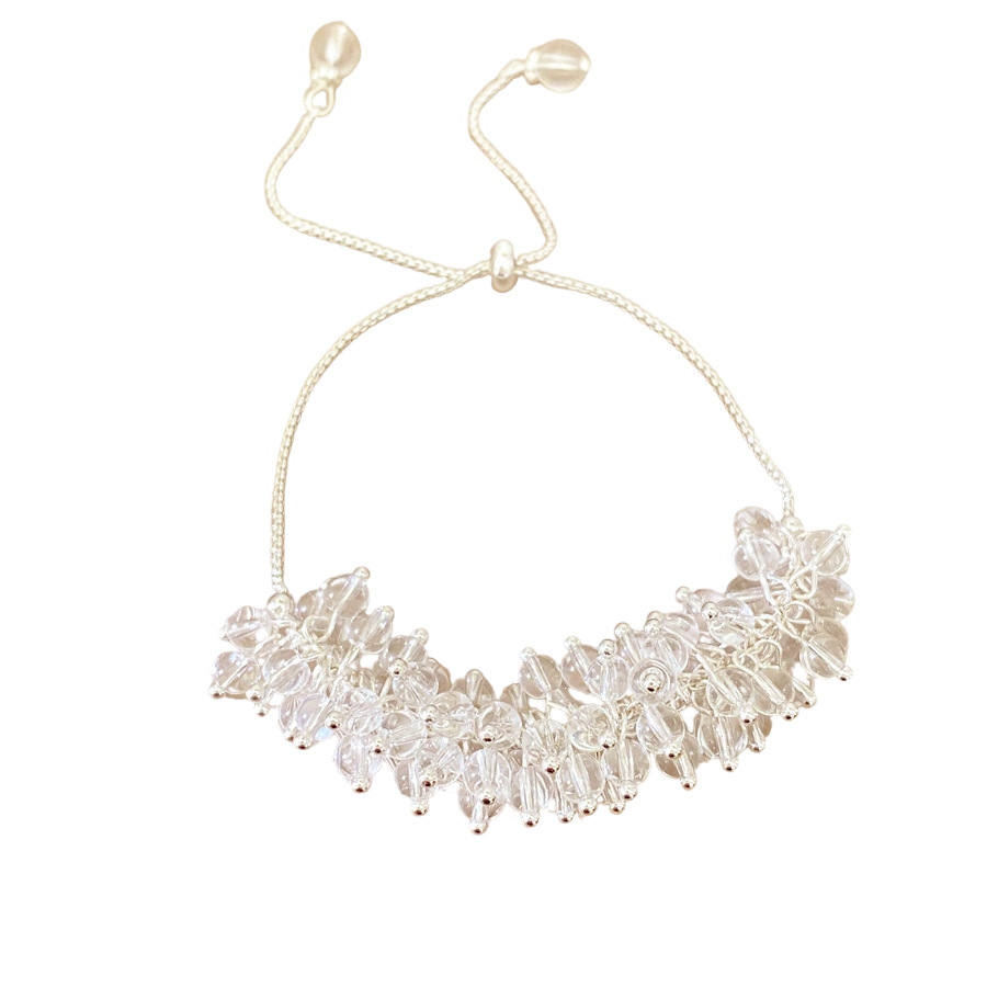 Collar de cuentas de vidrio frío temperamento de moda suéter cadena de lujo ligero conjunto de joyería al por mayor