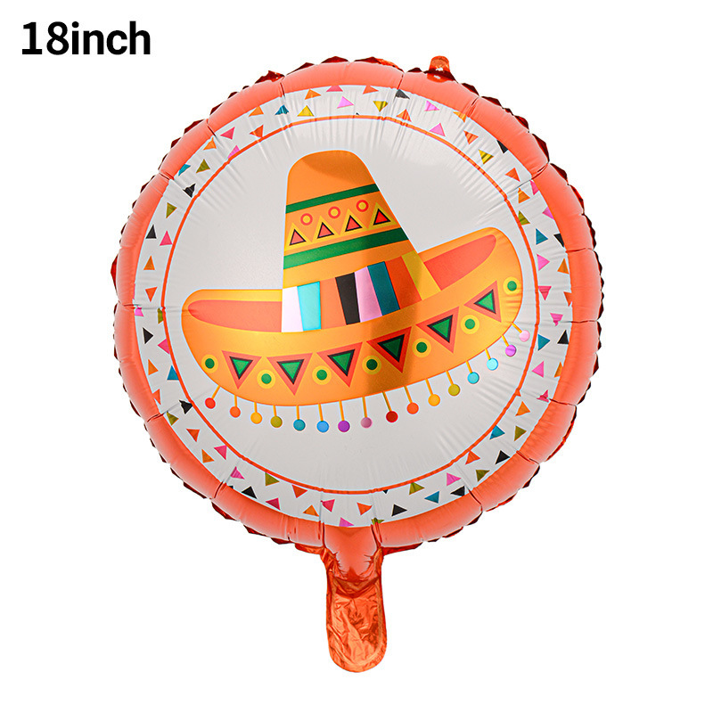 Globo de cactus transfronterizo Fiesta de carnaval Decoración Película de aluminio Burrito TACO Globo FIESTA Set