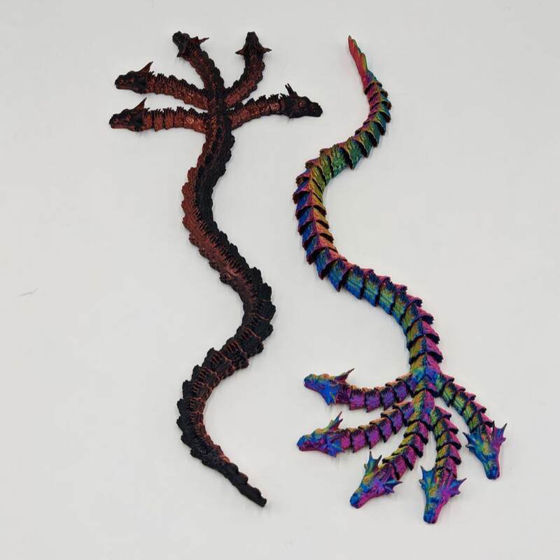Cross-Border New Product 3D Printed Five-Headed Dragon Multi-Headed Dragon Ornament with Movable Joints and Hinges, Toy Gift Amazon