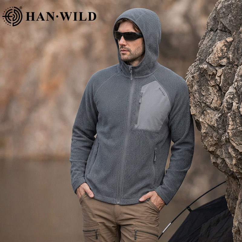 Hanye L4 hooded fleece jacket, spring and autumn windbreaker, camouflage inner jacket, outdoor sports thermal clothing, unisex
