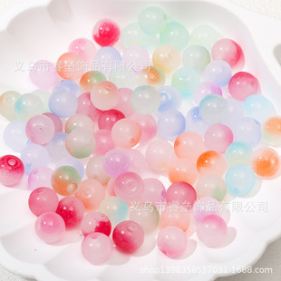 Popular Macaron Milk Cap DIY Glass Bead Beaded Bracelet Accessories High-Value Casual Jewelry Ice-Through Feel