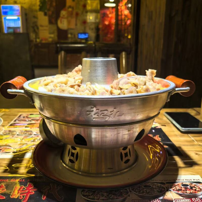 郭場火鍋鶏練炭アルミ鍋アルコール燃料鍋環境油中国式古い北京鍋家庭用アルミ鍋|undefined