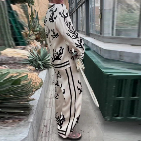 Elegant Printed Women's Pants Set 5