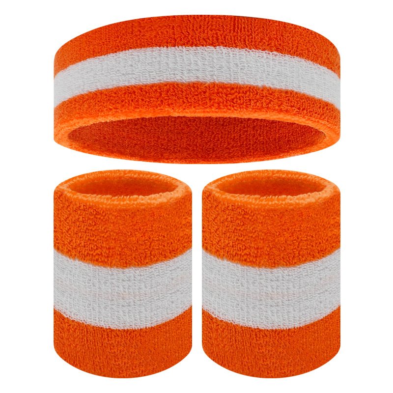 Deportes muñequera diadema absorbente de sudor fitness baloncesto correr sudor-limpieza transpirable pulsera diadema color clip color de punto cálido