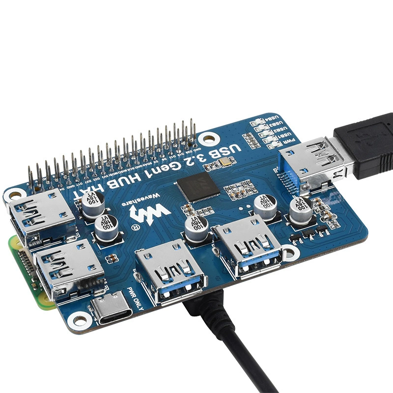Удлинительный USB-хаб Raspberry Pi 4B/3B Hirrack Drive 4-канальный USB 3.0 с развязкой порта