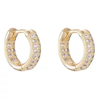 Корейская версия из чистой меди с покрытием 14K настоящие золотые серьги-серьги микро-инкрустированные цирконом геометрические серьги женские серьги-гвозди фабрики оптом