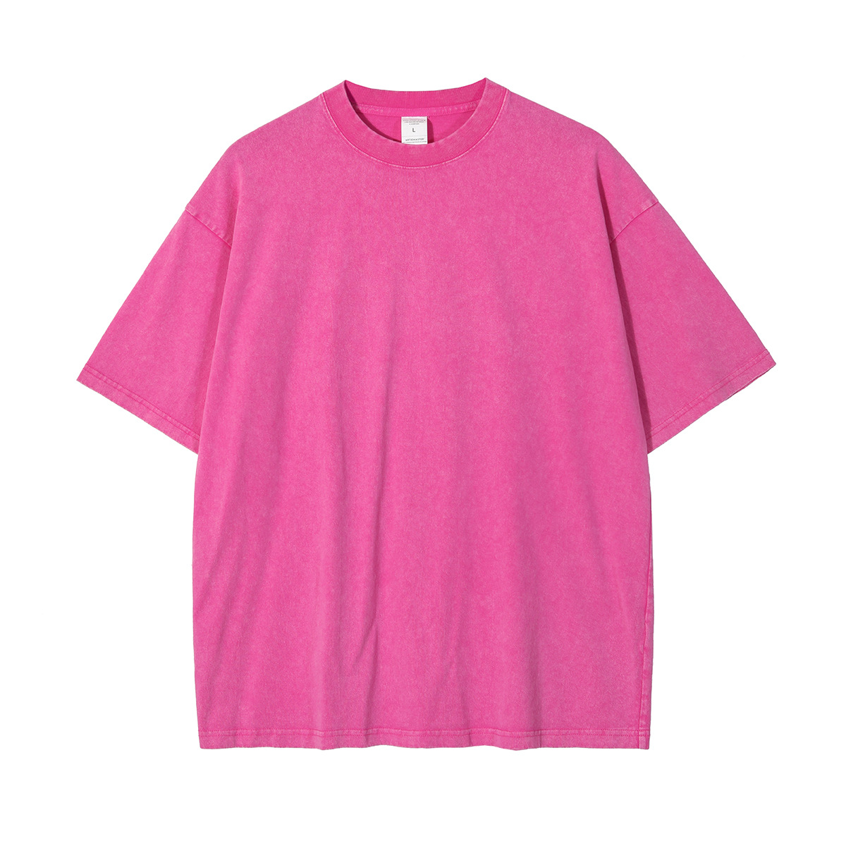 Nueva camiseta de manga corta para hombre, teñida con cera, estilo vintage, de marca americana de moda, retro, oversize, para parejas.