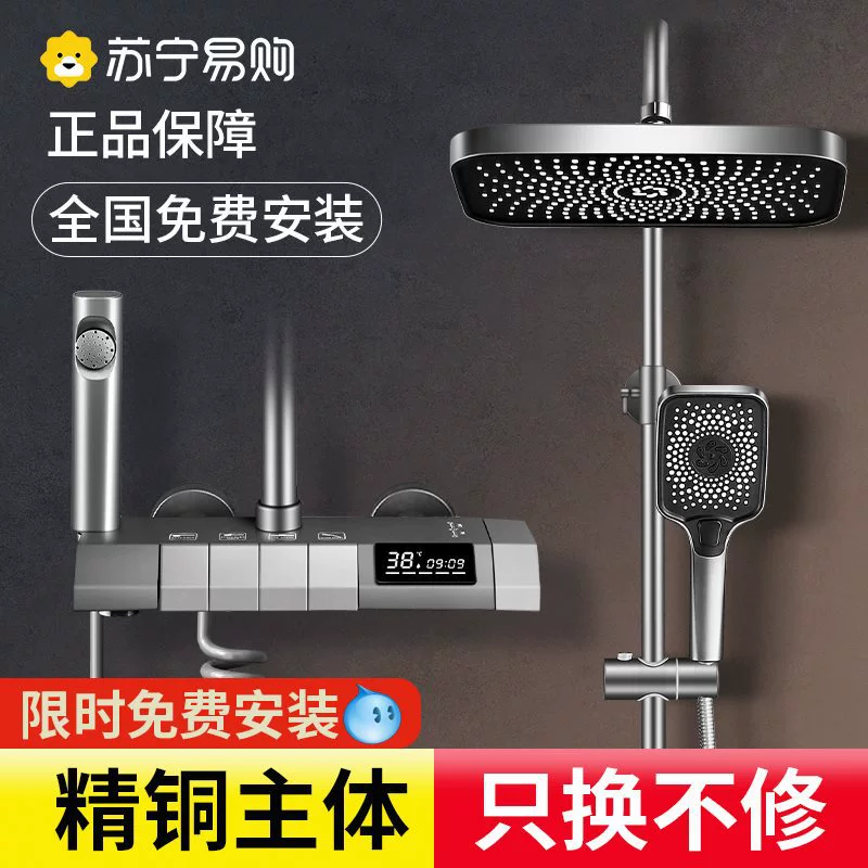 Весь медный набор душа для дома — Инстил Bath Guelled Bathing Tap Gun, цветок 2005