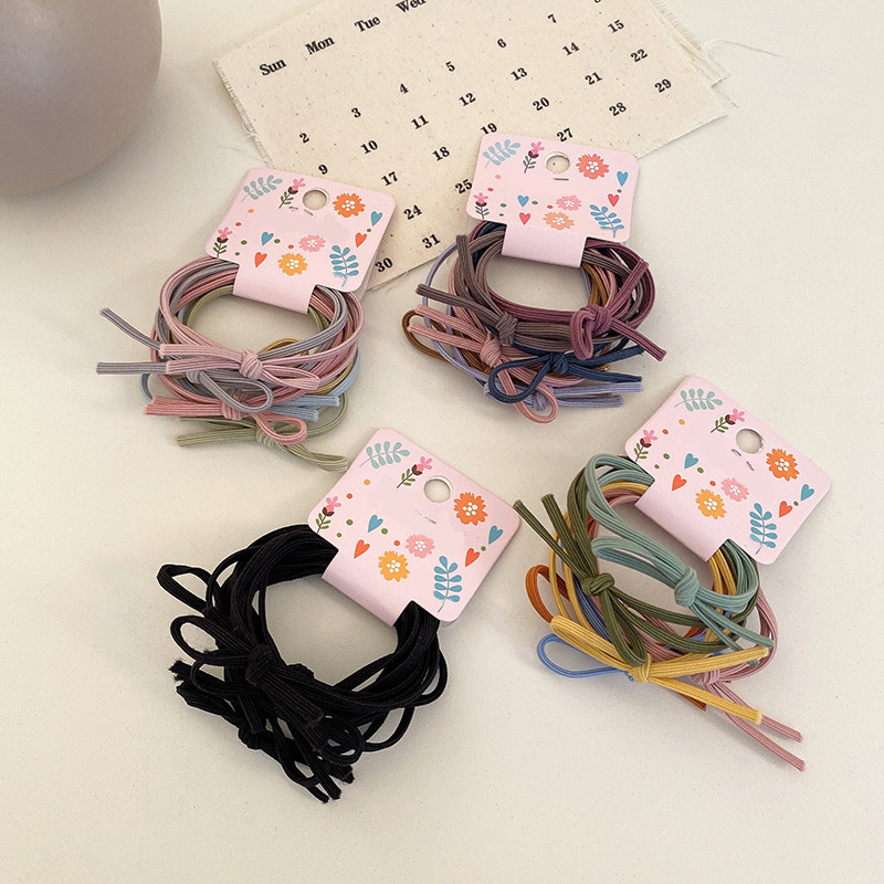 2021 nuevo estilo coreano diadema hembra red ins negro serie alta elástica simple Cola de Caballo cuerda de pelo Mori estilo femenino