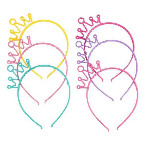 Plastic Crown Headband Hair Accessories European and American Cross-Border Supply Korean Children's Cute Princess Sweet Hair Clips Wholesale in Stock
