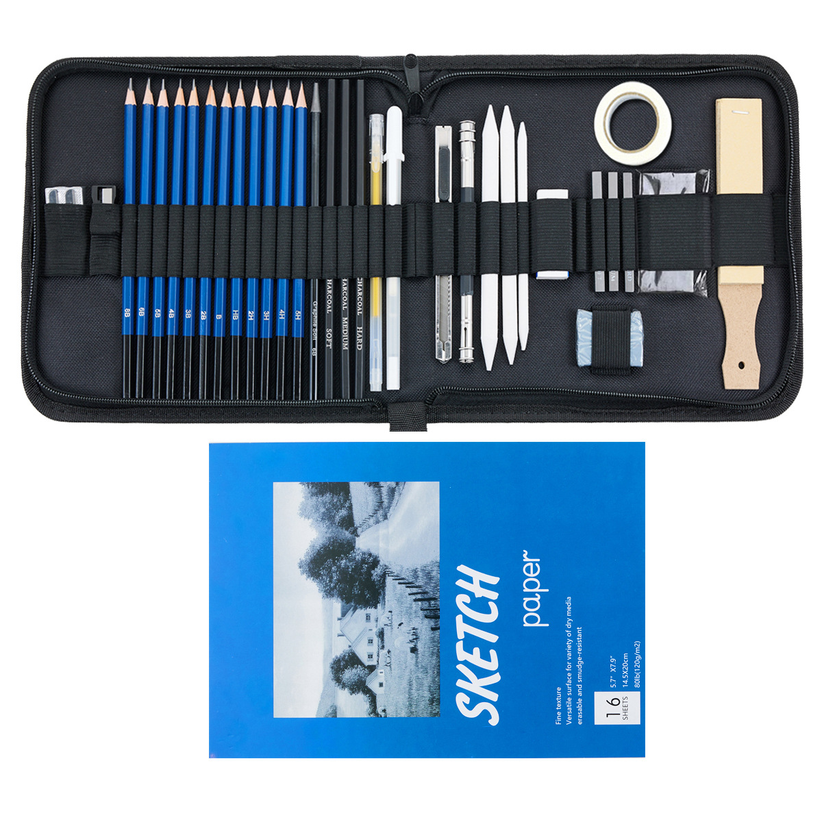 Cross-border 36-piece sketch Pencil suit profesional drawing sketch kit Art supplies cross-border e-commerce Amazon