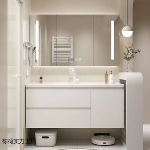 Ceramic integrated basin bathroom cabinet combination new bathroom modern simple washbasin