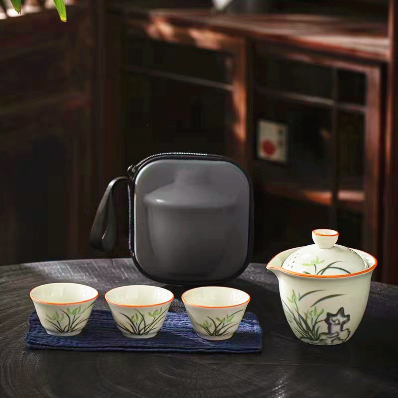 手繪復古汝窯手抓壺陶瓷茶壺功夫茶具家單壺泡茶器便攜快客杯日式