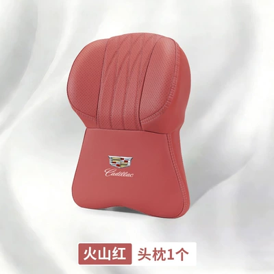 Cadillac Ct5/Xt5/Xt6/Ct6/Ct4/Xt6/Gt4/Iq Ruige, Headrest - cadillac-logo-large-memory-foam-headrest-volcano-red-1-piece