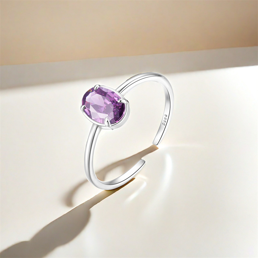 5g Weight Zircon Inlay Material Open Rings Classification Adjustable Ring Size 1 Piece Quantity Holiday, Daily Occasion 925 Sterling Silver Material Geometric Pattern Women's Gender Plating, Inlay Design Sweet Style 925 Sterling Silver Zircon Geometric Open Rings 10
