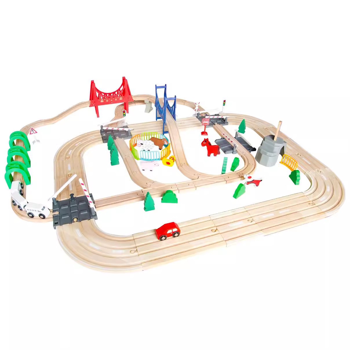 Xinyun pista de carretera de madera para niños Toma Bebé Tren modelo de pista de simulación de comercio Exterior Al Por Mayor