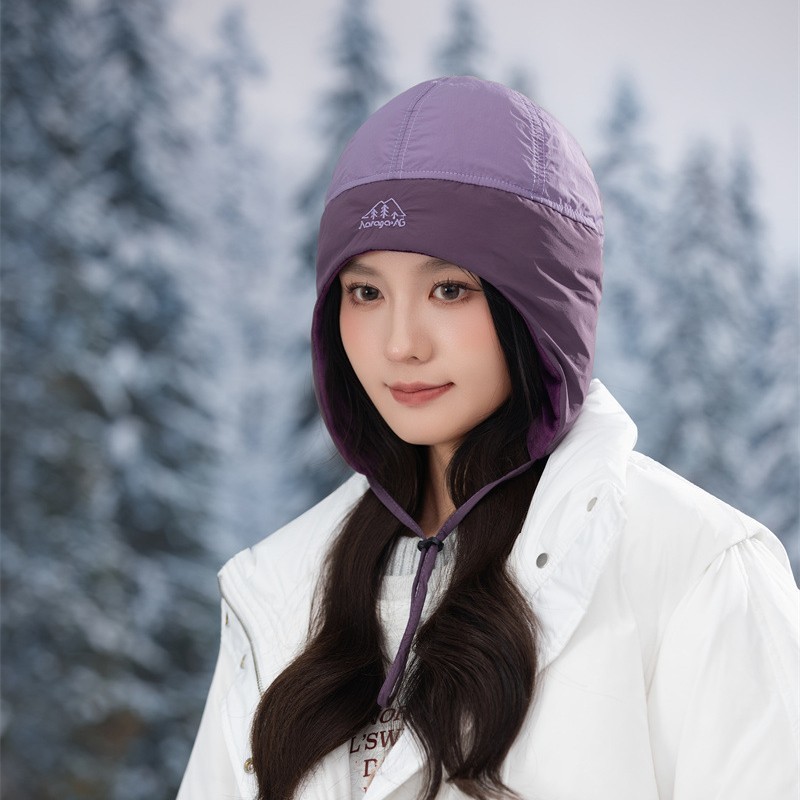 雷锋帽女士冬季加厚保暖护耳帽子户外骑行防寒滑雪加厚帽|undefined