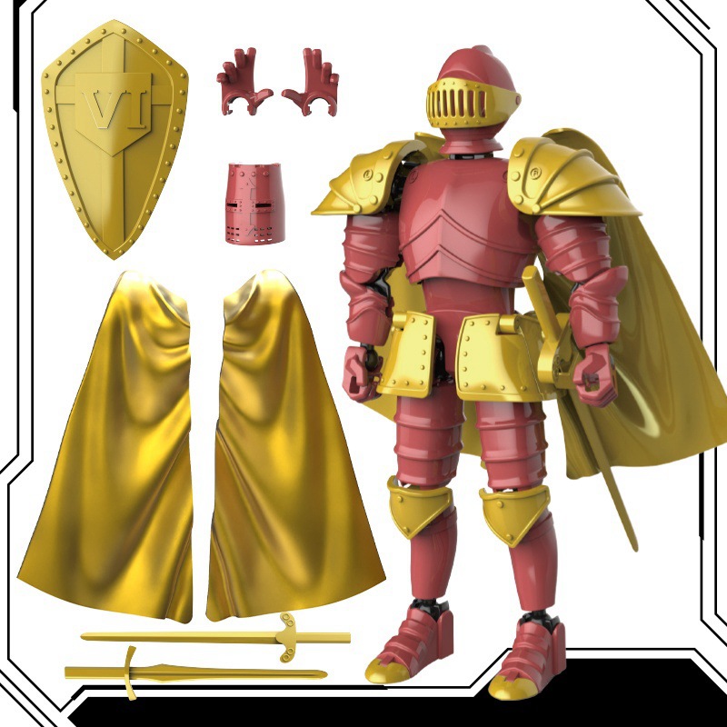 Muñecas de guerreros medievales multiarticulados transfronterizos, muñecas de armadura de doble forma de séptima generación al por mayor