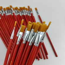 描笔红杆尼龙毛平头油画笔儿童丙烯水粉水彩画笔工业油漆排笔画线