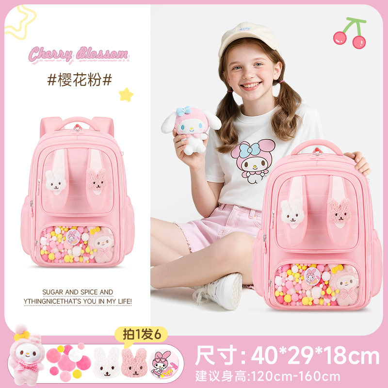 Cartoon cute ridge mochila para niños y niñas 1 - 3 - 6 grados lindo mochila de moda versátil