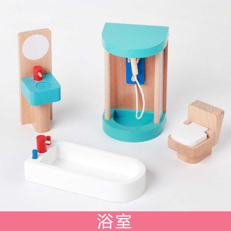 跨境女孩过家家木制儿童迷你仿真沙发柜娃娃家具套装角色扮演玩具|undefined