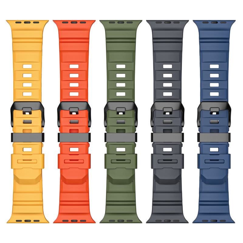 Fkm Fluororubber Strap Suitable for Apple Watch iWatch S1-11 Generation Ultra High-Quality Wristband