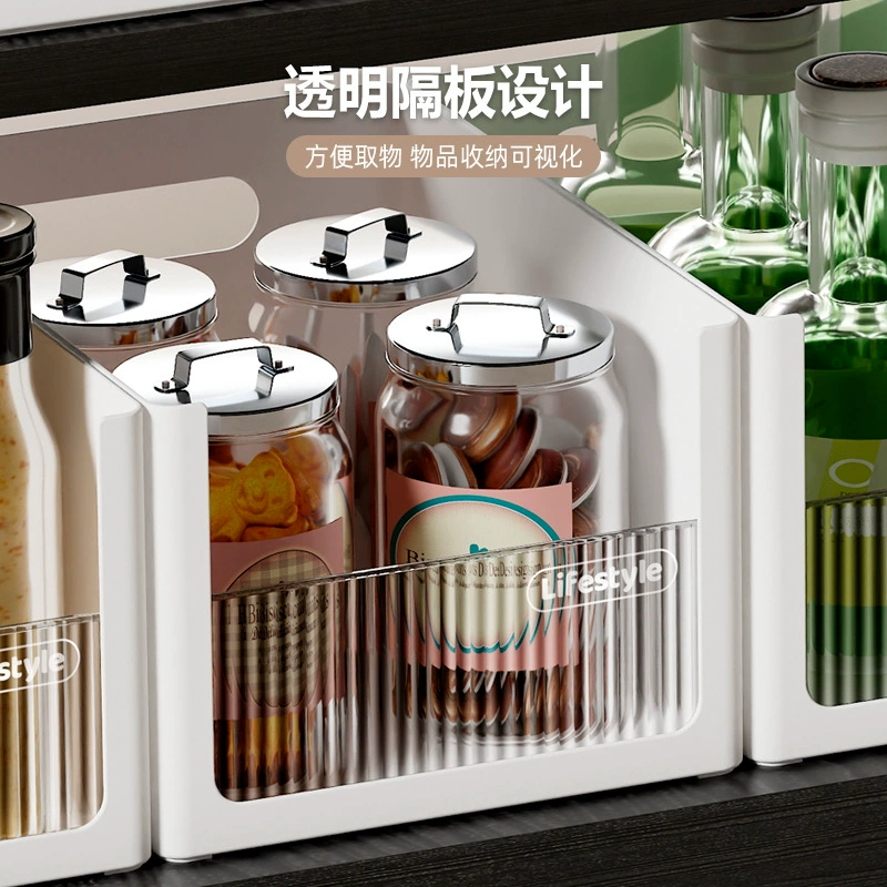 Right-angle storage box stacked storage organizer cabinet space-saving debris home kitchen cabinet plastic storage box