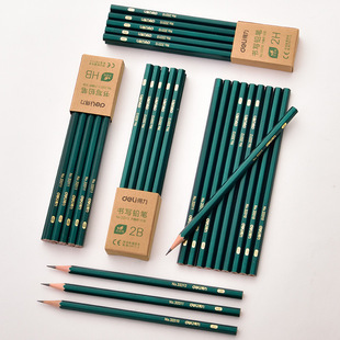 Deli HB Pencil Children's Writing Pen Student Sketch Drawing Pen Learning Art Stationery Examination 2B Pencil Wholesale
