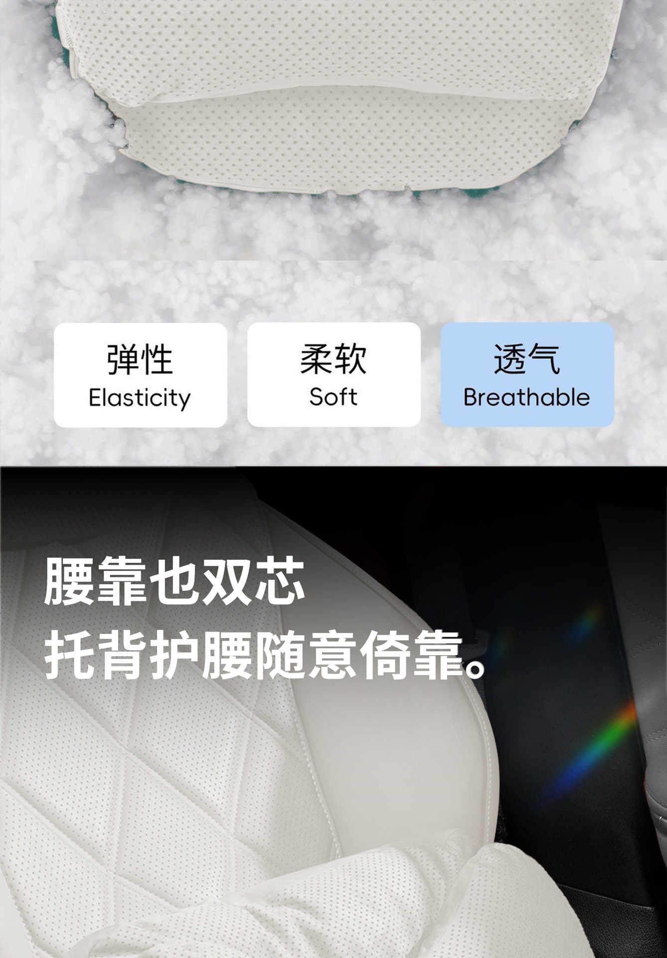 Car headrest and lumbar support, in-car cushion and neck pillow suitable for Mercedes-Benz, Maybach, BMW, Tesla