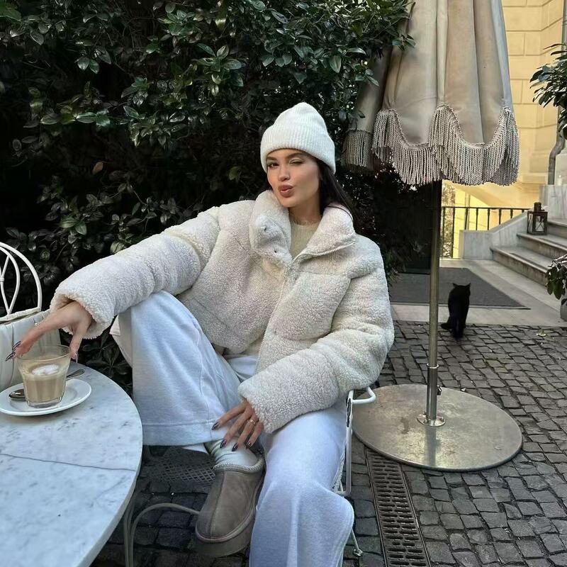 2022 Winter New Fleece Cotton Jacket European and American Women's Stand Collar Loose Short Cotton Jacket Top Wholesale 2022 Winter New Fleece Cotton Jacket European and American Women's Stand Collar Loose Short Cotton Jacket Top Wholesale