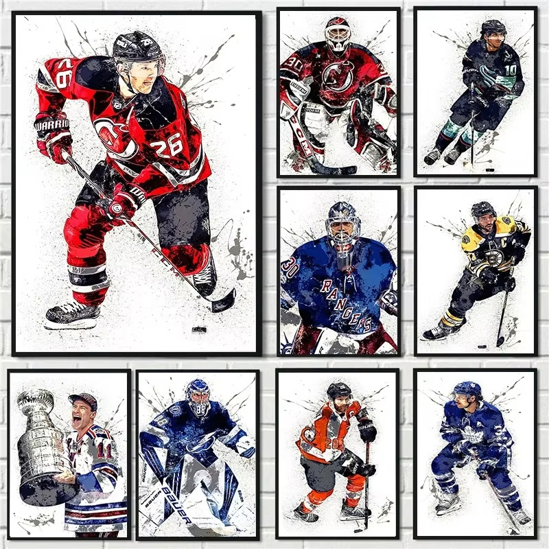 Abstract Ice Hockey Player Portrait Art Poster Jit Dropshipping Image Printing Poster Cross-Border E-Commerce Aliexpress