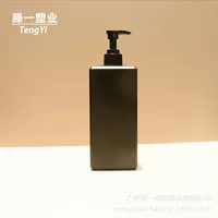 Завод-производитель пластиковых бутылок из HDPE, 600 мл, черные, плоские, квадратные, с прямыми краями под прямым углом, для гостиничных принадлежностей.