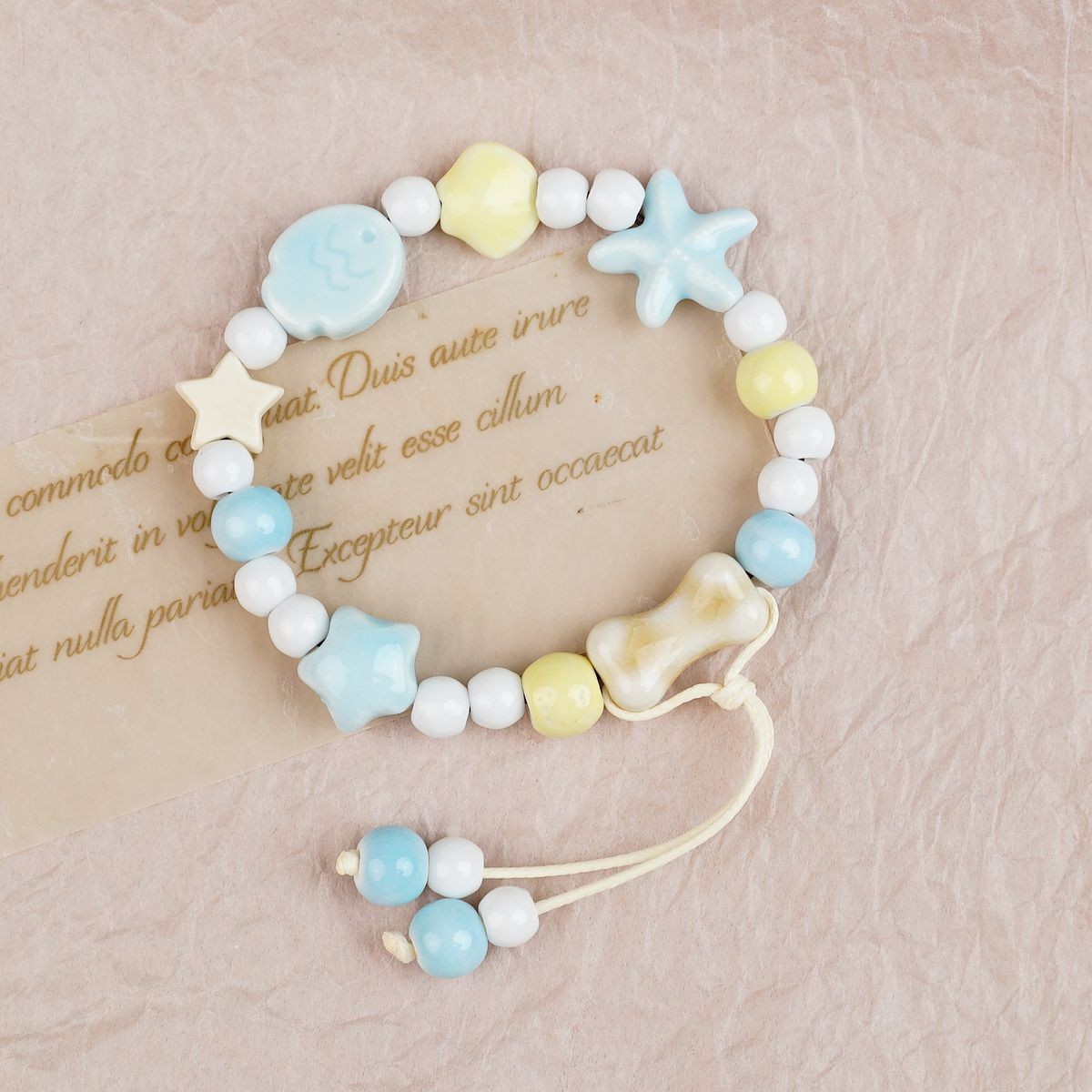 Jingdezhen pulsera de cerámica de verano mujer alta sensación galletas serie de gatos nicho diseño universal pulsera alta sensación