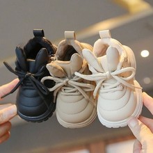 宝宝学步鞋子婴幼儿时尚秋冬季加绒保暖高帮软底男童鞋女童洋气