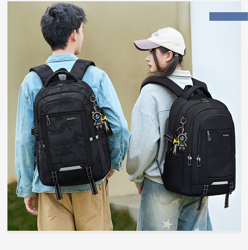 2026 neues Schulrucksack Modell für Jungen Mittelstufe Oberstufe große Kapazität Rückenlastentragung Universitätsstudenten Rucksack Doppelschultergurte