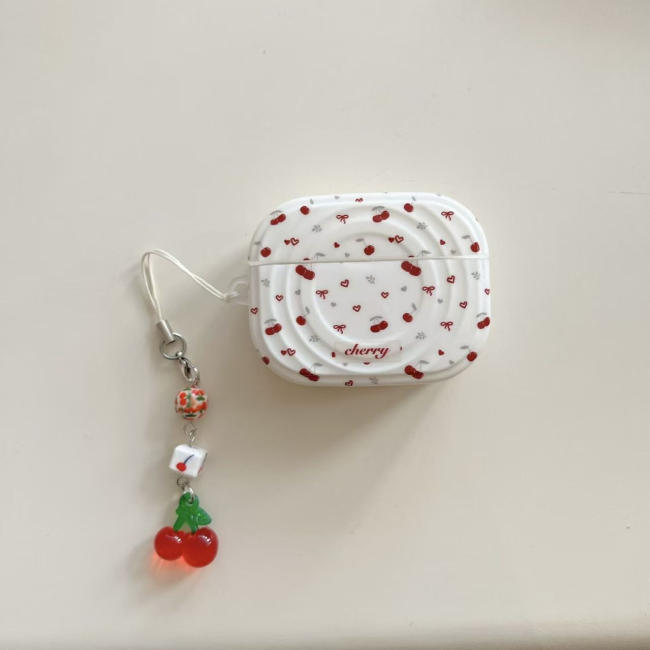 Ins Wind Ripple Cherry para Airpods 4 cubierta Apple Pro3 Bluetooth 3 cubierta de auriculares