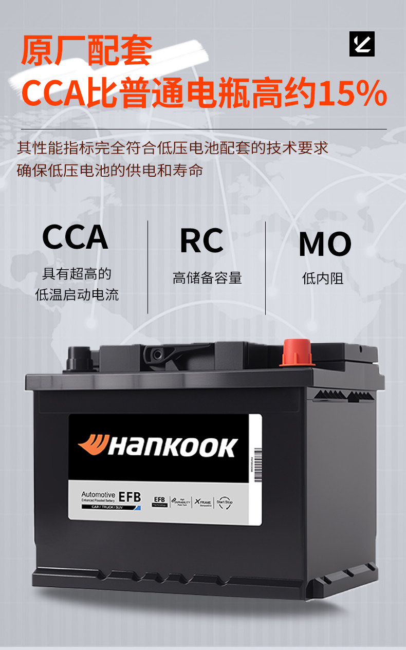 Hantai Battery Car Battery 12V51AH Start-Stop EFBN55 for Prius, Subaru Forester Hybrid, CT200